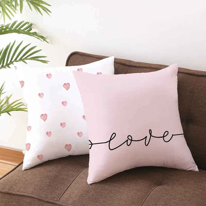 Axyaa Valentine's Day Parchment Pillow Set for Home Sofa, Square Pillowcase