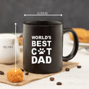 Axyaa World's Best Cat Dad Mug 11oz Black Ceramic Funny Tea Cup