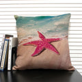 Axyaa Shell Print Cushion Cover for Living Room Sofa, 45x45cm