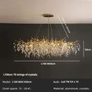 Axyaa Prismatic Leaf Crystal Chandelier Luxury Living Room Pendant Lights