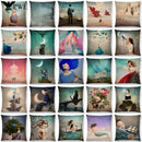 Axyaa Elegant Swan Moon Night Cushion Cover 45*45cm