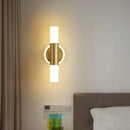 Axyaa Clear Glass LED Wall Sconce Light in Gold or Black Finish