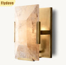 Axyaa LED Copper Marble Wall Lamp for Villa Living Room Corridor Lighting