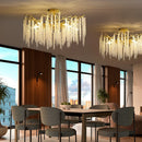 Axyaa Gold Crystal Ceiling Chandelier for Bedroom Living Room Dining Hallway