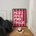Axyaa Romantic Canvas Print: Pink & Red Valentine's Day Wall Art Poster