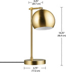 Axyaa Matte Brass Molly Desk Lamp with LED Bulb and On/Off Switch