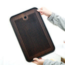 Axyaa Bamboo Tea Tray for Home Living Room Storage, Japanese Style Teaware