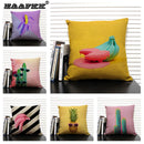 Axyaa Cactus Pineapple Pattern Cushion Cover 45x45 Linen Pillowcase
