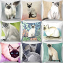 Siamese Cat Print Pillowcase for Home Sofa Decor by Axyaa