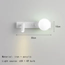 Axyaa White Acrylic Ball Wall Light Bedside Lamp 3000K G9 Bulb