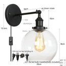 Axyaa Glass Globe LED Wall Light - Rustic Vintage Industrial Mirror Fixture