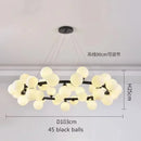 Axyaa White Glass Ball Black Gold Chandelier Bubble Hanging Lights