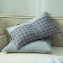 Axyaa Soft Cotton Pillowcase Chequer Grid Pattern 48x74cm Bedding Pillow Cover Set
