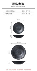 Axyaa Moon Pattern Ceramic Deep Plate for Salad, Soup, and Dessert