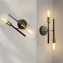Axyaa Modern 2-Head Wall Sconce in Black & Gold for Bedroom, Living, Dining Room