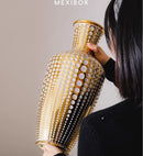 Axyaa Gold Vases: Ceramic Floral Home Decor for Living Room, Foyer, Homestay