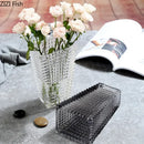 Axyaa Crystal Glass Vase for Flowers Desk Decoration
