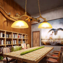 Axyaa Retro Antlers Chandelier: Resin Restaurant LED Lighting Fixture