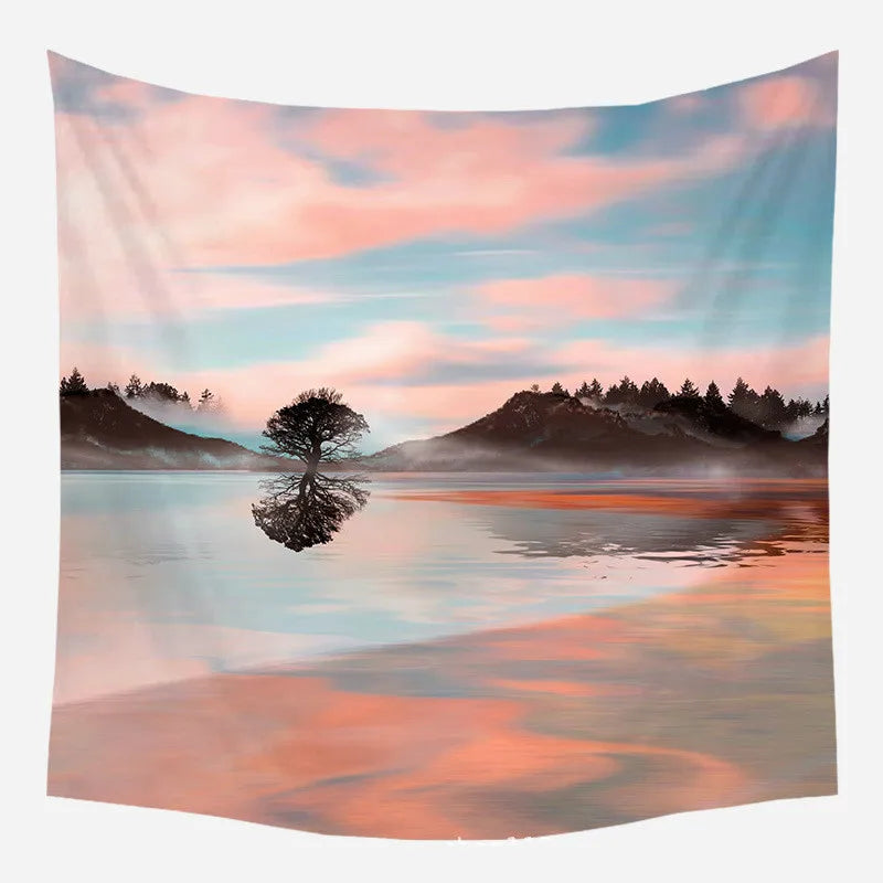 Axyaa Pink Kawaii Wall Hanging Tapestry for Living Bedroom Decor