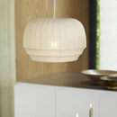 Axyaa Nordic White Fabric LED Chandelier Modern Pendant Lights for Living Room