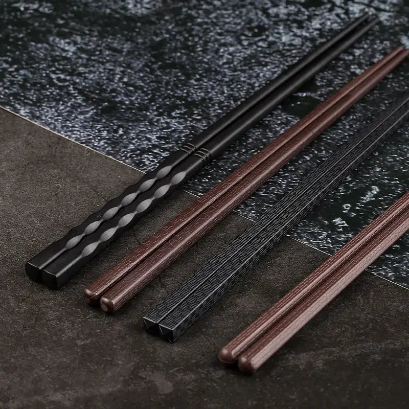 Axya Metal Alloy Chopsticks Set for Sushi Reusable Tableware