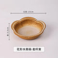 Axyaa Flame-Killed Ceramic Flower Edge Dessert Soup Pasta Fruit Salad Plates
