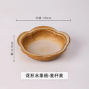 Axyaa Flame-Killed Ceramic Flower Edge Dessert Soup Pasta Fruit Salad Plates