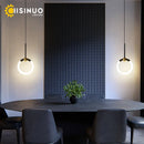Axyaa Modern LED Circle Pendant Luminaires in Gold and Black