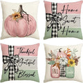 Axyaa Fall Pumpkin Home Sweet Home Pillow Covers