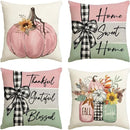 Axyaa Fall Pumpkin Home Sweet Home Pillow Covers