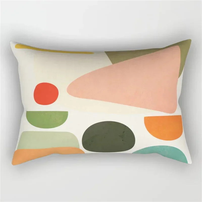 Axyaa Geometric Leaf Plant Print Pillowcase - Modern Nordic Sofa Cushion Cover