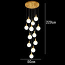 Axyaa Crystal Chandelier Stair Pendant Lamp Living Room Lights