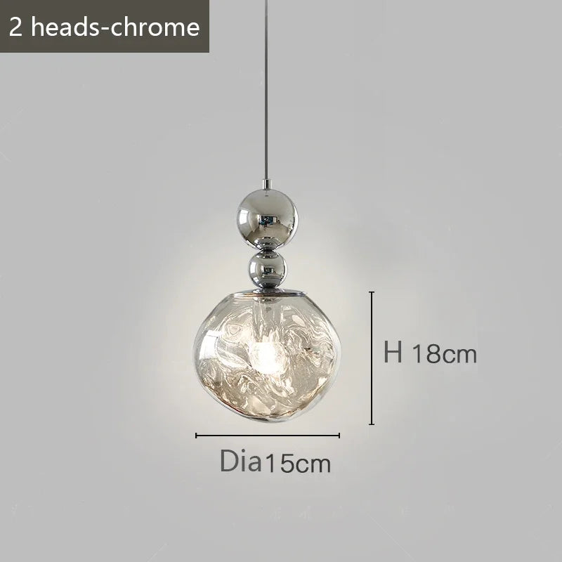 Axyaa Nordic Luxury Round Chandelier for Bar Counter, Bedroom, and Restaurant, Postmodern Lava Lamp