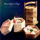Axya Bamboo Steamer Cooker for Chinese Dumplings Dimsum Fish Vegetable Kitchen Cooking