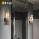 Axyaa Marble Wall Lamp: Luxury E27 Lights 15.7" for Living Room, Bedroom & Corridor