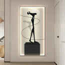 Abstract Figure Luminous Interior Canvas Painting Wall Lamps by Axyaa