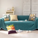 Axyaa Chenier Solid Color Sofa Cover with Tassel Trim