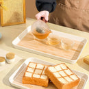 Axyaa Large Capacity Rectangular Plastic Storage Tray: Food, Tea, Dessert, Fruit Organizer