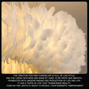 Axyaa Cream Nordic Style Feather Pendant Light for Dining Living Bedroom