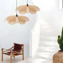 Axyaa Petals Wicker Chandelier Pendant Light - Japan Style for Living Room Dining Bar