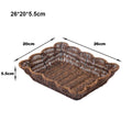Axyaa Retro Woven Rattan Fruit Plate Handheld Storage Tray Creative Candy Packaging