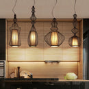 Axyaa Geometric Pendant Lamp Rope Birdcage Light Fixture E27 Scandinavian Style