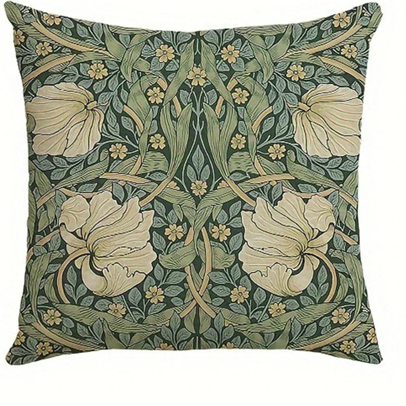 Axyaa Retro Plant Flower Pattern Pillowcase for Home Decor