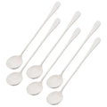 Axyaa Stainless Steel Long Handle Spoon Set for Coffee Dessert Milkshake Ice Cream
