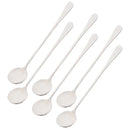 Axyaa Stainless Steel Long Handle Spoon Set for Coffee Dessert Milkshake Ice Cream