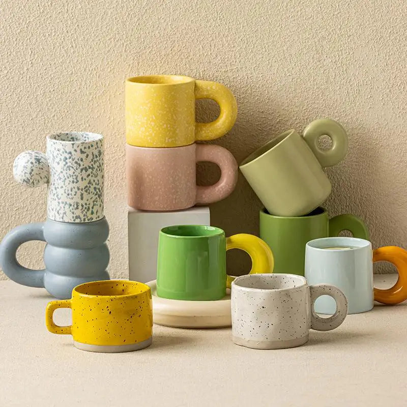 Axya Korean Style Ceramic Coffee Mug Set for Friends