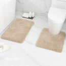 Axyaa Soft Plush Bathroom Mats Set: Shaggy, Absorbent, Non-Slip - 2Pcs
