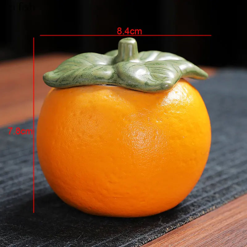 Axya Orange Tea Canister: Ceramic Airtight Storage Container for Coffee, Sugar, Tea
