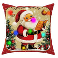 Christmas LED Luminous Pillowcase with Santa Claus Snowman Tree Design by Axyaa