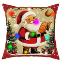 Christmas LED Luminous Pillowcase with Santa Claus Snowman Tree Design by Axyaa